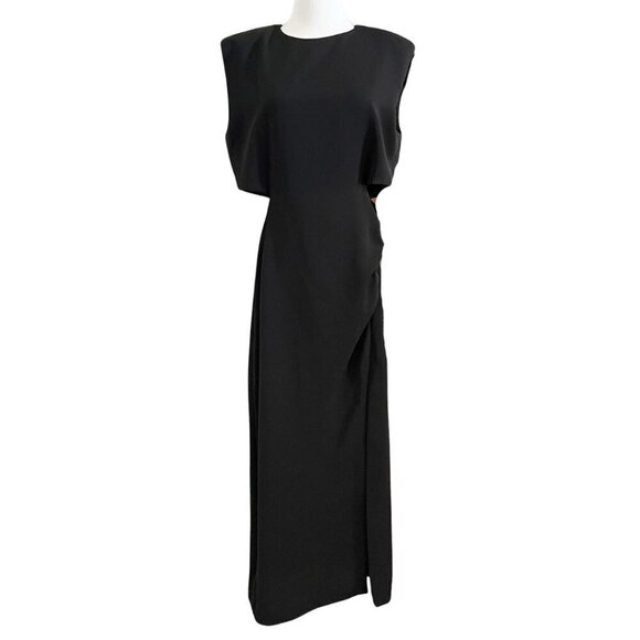 ZARA BLACK CUT OUT SLEEVELESS COLUMN MAXI DRESS 2157/223 - S - Picture 2 of 14